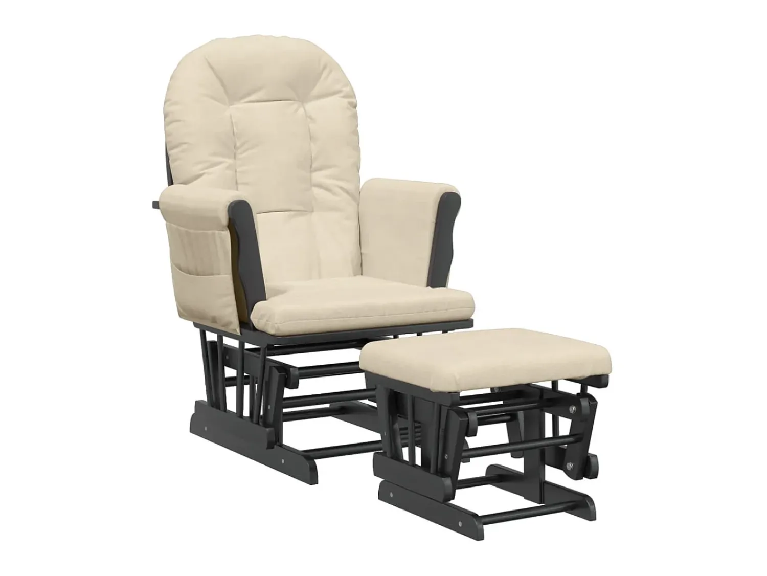 Poltrona| Cadeira de amamentação com banco tecido branco nata PT930176 Creme
