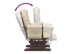 Poltrona*vidaxl Cadeira de amamentação com banco tecido branco nata Creme