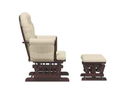 Poltrona*vidaxl Cadeira de amamentação com banco tecido branco nata Creme