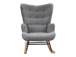 Sale Cadeira de balanço - Cadeira de sala para quarto - Capacidade de carga até 120 kg - Poliéster - Cinza - 68 x 75 x 92 cm Cinzento claro