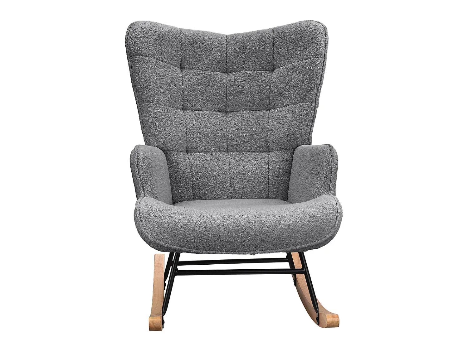 Sale Cadeira de balanço - Cadeira de sala para quarto - Capacidade de carga até 120 kg - Poliéster - Cinza - 68 x 75 x 92 cm Cinzento claro