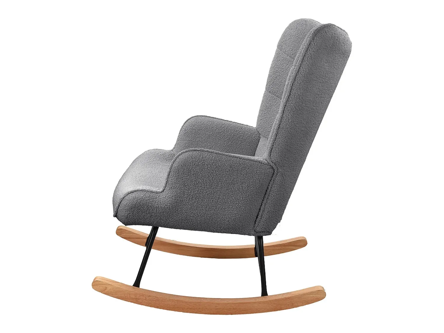 Sale Cadeira de balanço - Cadeira de sala para quarto - Capacidade de carga até 120 kg - Poliéster - Cinza - 68 x 75 x 92 cm Cinzento claro