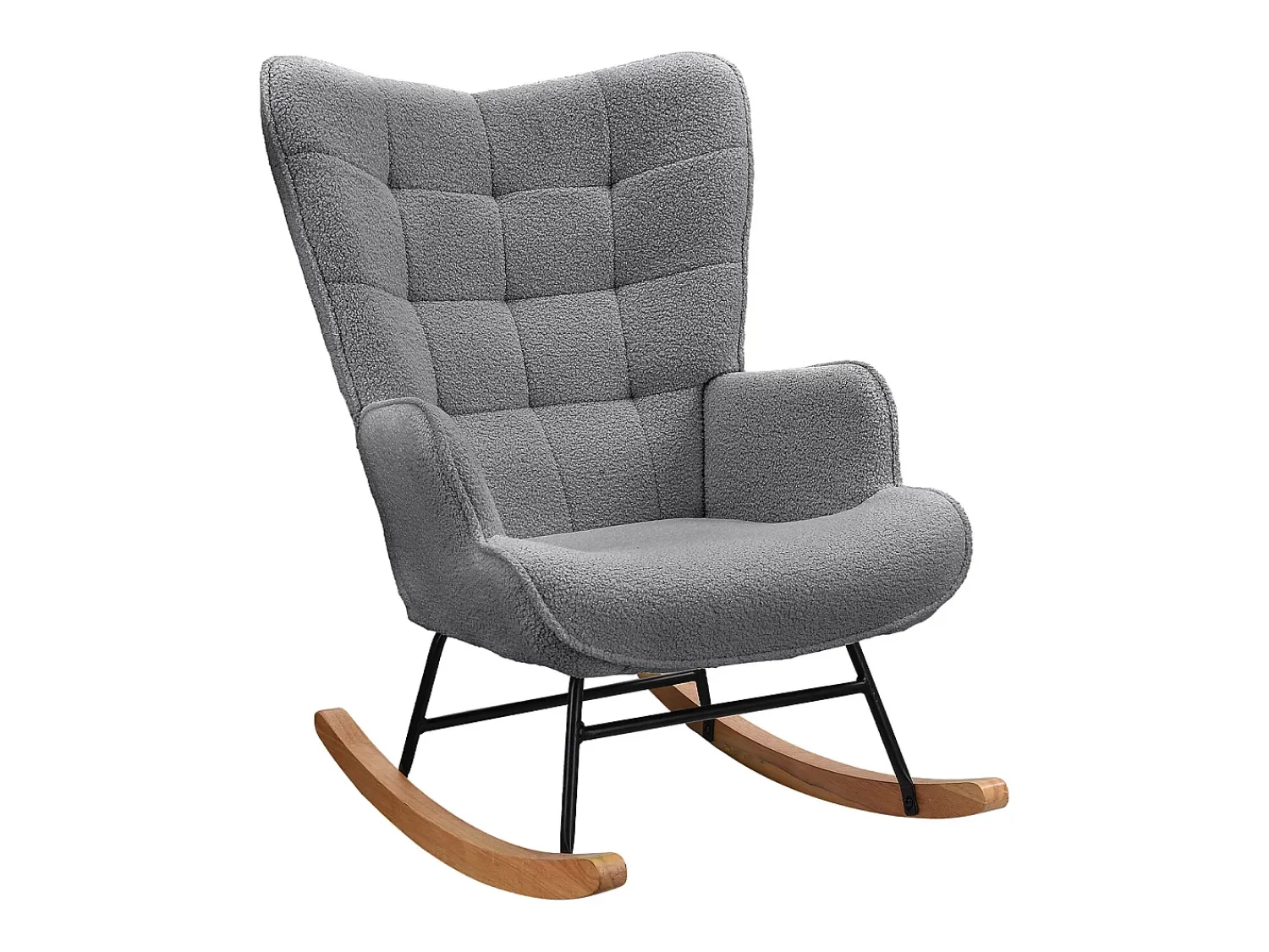 Sale Cadeira de balanço - Cadeira de sala para quarto - Capacidade de carga até 120 kg - Poliéster - Cinza - 68 x 75 x 92 cm Cinzento claro