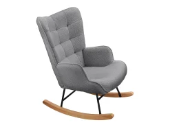 Sale Cadeira de balanço - Cadeira de sala para quarto - Capacidade de carga até 120 kg - Poliéster - Cinza - 68 x 75 x 92 cm Cinzento claro