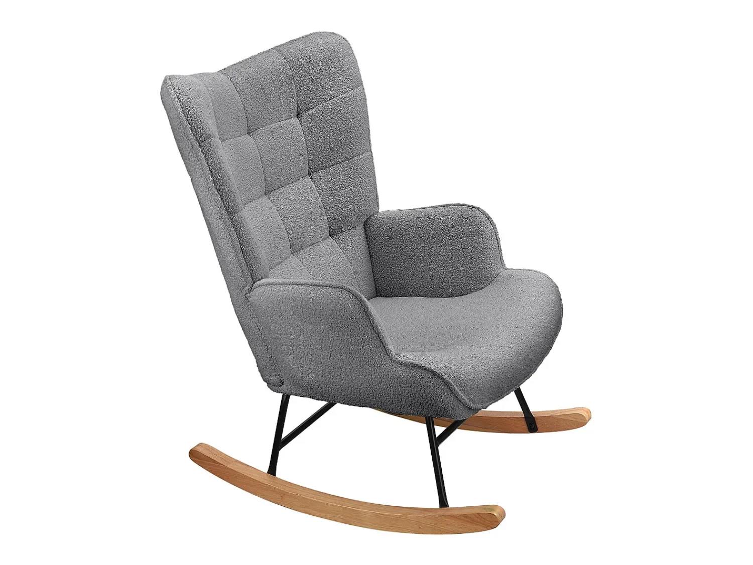 Sale Cadeira de balanço - Cadeira de sala para quarto - Capacidade de carga até 120 kg - Poliéster - Cinza - 68 x 75 x 92 cm Cinzento claro