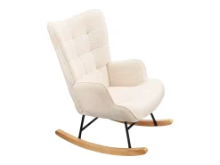 Poltrona| Cadeira de balanço - Cadeira de sala para quarto - Capacidade de carga até 120 kg - Poliéster - - 68 x 75 x 92 cm Bege
