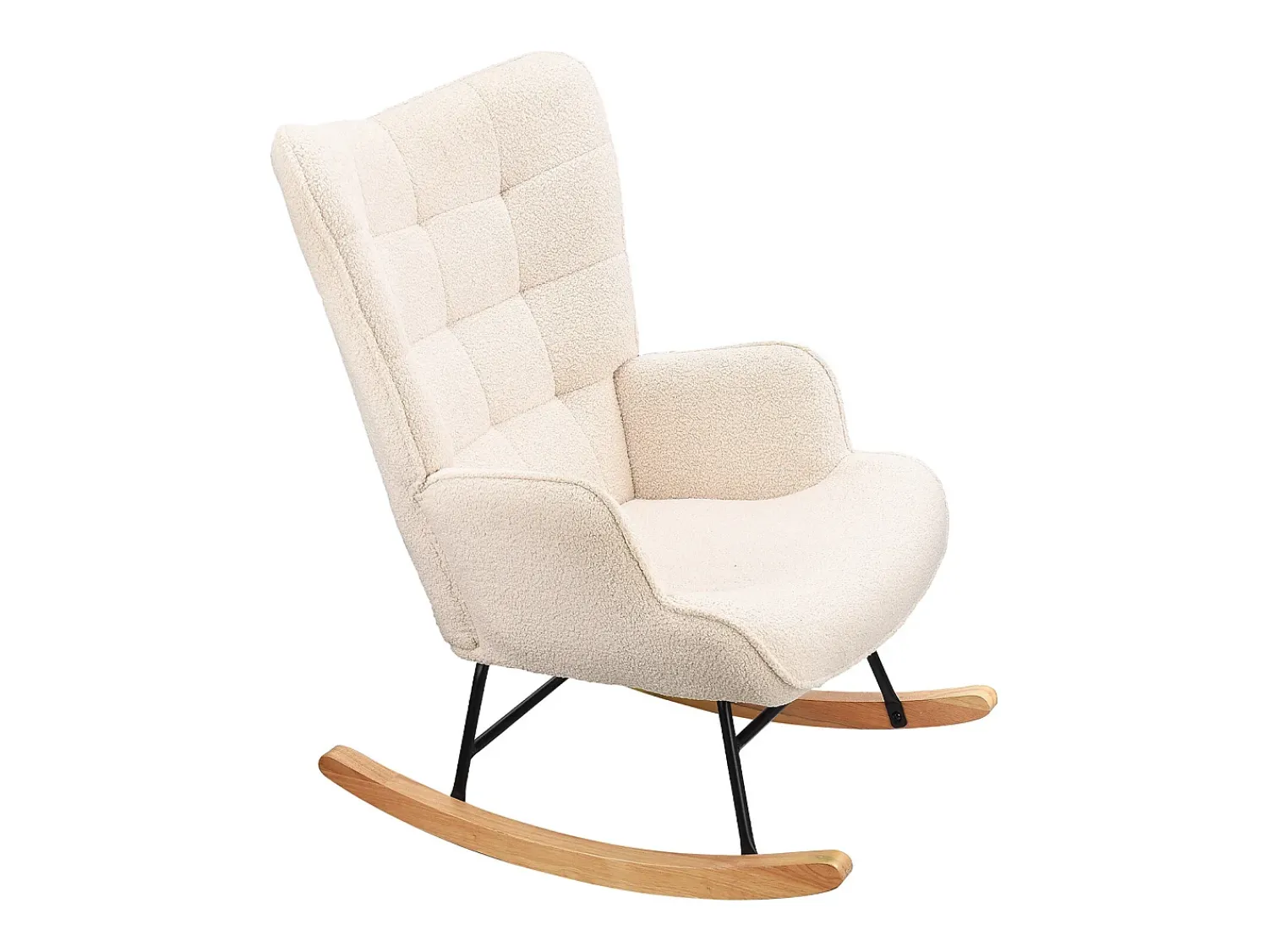 Poltrona| Cadeira de balanço - Cadeira de sala para quarto - Capacidade de carga até 120 kg - Poliéster - - 68 x 75 x 92 cm Bege