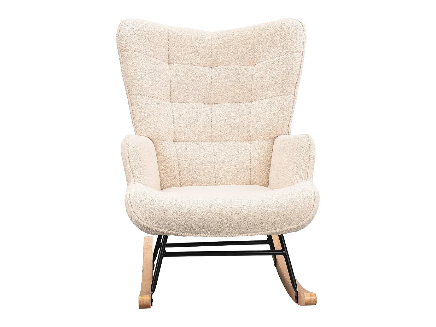 Poltrona| Cadeira de balanço - Cadeira de sala para quarto - Capacidade de carga até 120 kg - Poliéster - - 68 x 75 x 92 cm Bege