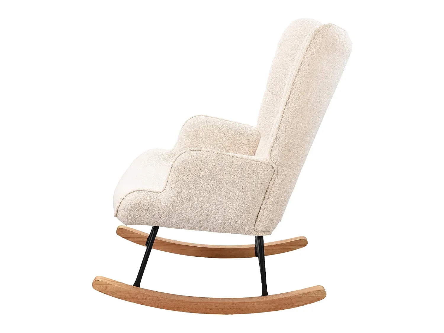 Poltrona| Cadeira de balanço - Cadeira de sala para quarto - Capacidade de carga até 120 kg - Poliéster - - 68 x 75 x 92 cm Bege