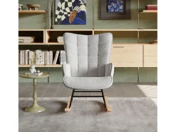 Cadeira de balanço - Cadeira relaxante para sala de estar e quarto - Cinza claro - 75 x 68 x 92 cm^ Poltrona