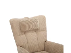 Poltrona|ModernLuxe Cadeira de balanço 102×65×92 cm - assento acolchoado - encosto alto - com almofada cervical - Marrom Castanho