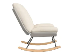Cadeira de balanço acolchoada com encosto ajustável - Para sala de estar, quarto ou varanda - Dimensões: 90,5 x 74 x 98 cm^ Poltrona
