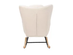 Poltrona| Cadeira de balanço, cadeira de balanço de pelúcia macia, apoio de cabeça e apoio para os pés Branco