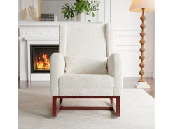 Clearance Cadeira de balanço, Cadeira de balanço - Cadeira com pernas retráteis - Branca Branco