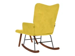 Poltrona*vidaxl Cadeira de balanço com banco em veludo Amarelo