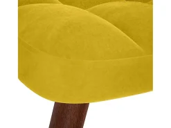 Poltrona*vidaxl Cadeira de balanço com banco em veludo Amarelo