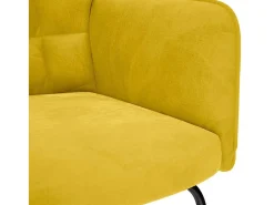 Poltrona*vidaxl Cadeira de balanço com banco em veludo Amarelo