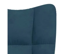 Poltrona*vidaxl Cadeira de balanço com banco em veludo Azul
