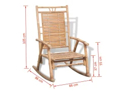 Poltrona*vidaxl Cadeira de balanço de bambu Natural claro