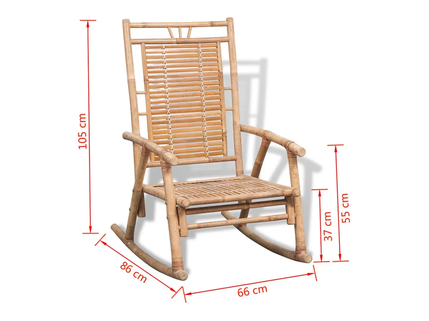 Poltrona*vidaxl Cadeira de balanço de bambu Natural claro