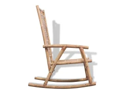 Poltrona*vidaxl Cadeira de balanço de bambu Natural claro