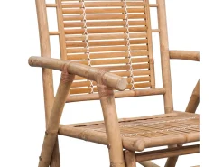 Poltrona*vidaxl Cadeira de balanço de bambu Natural claro