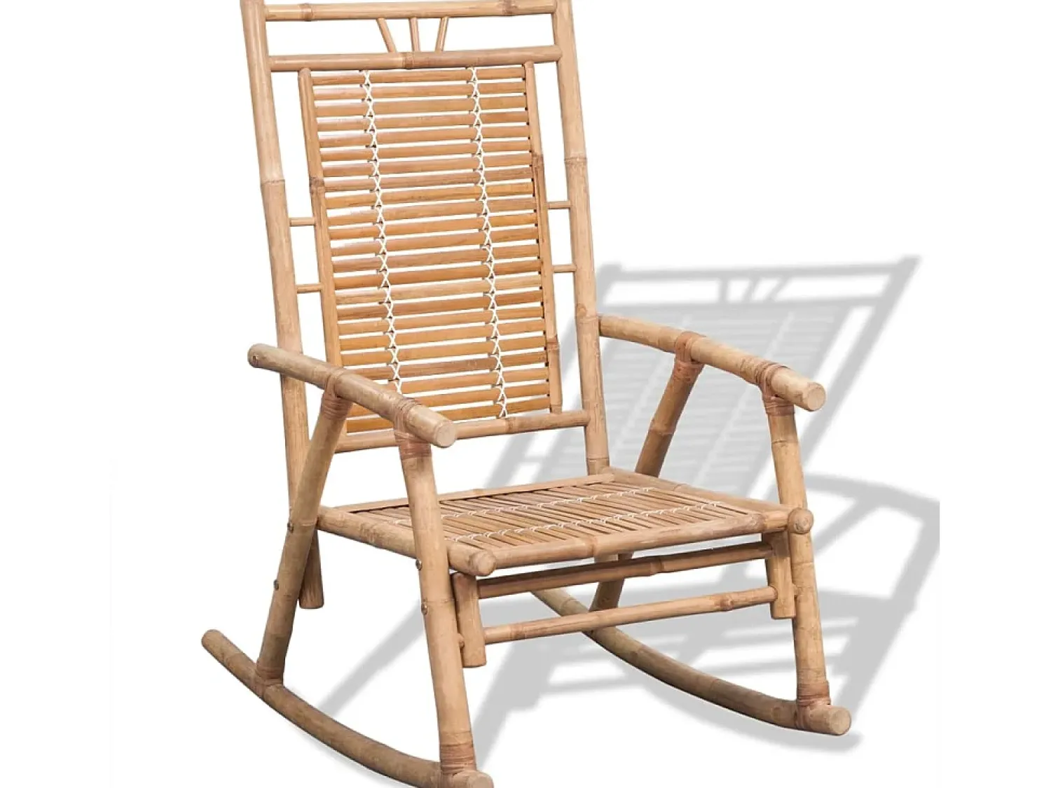 Poltrona*vidaxl Cadeira de balanço de bambu Natural claro