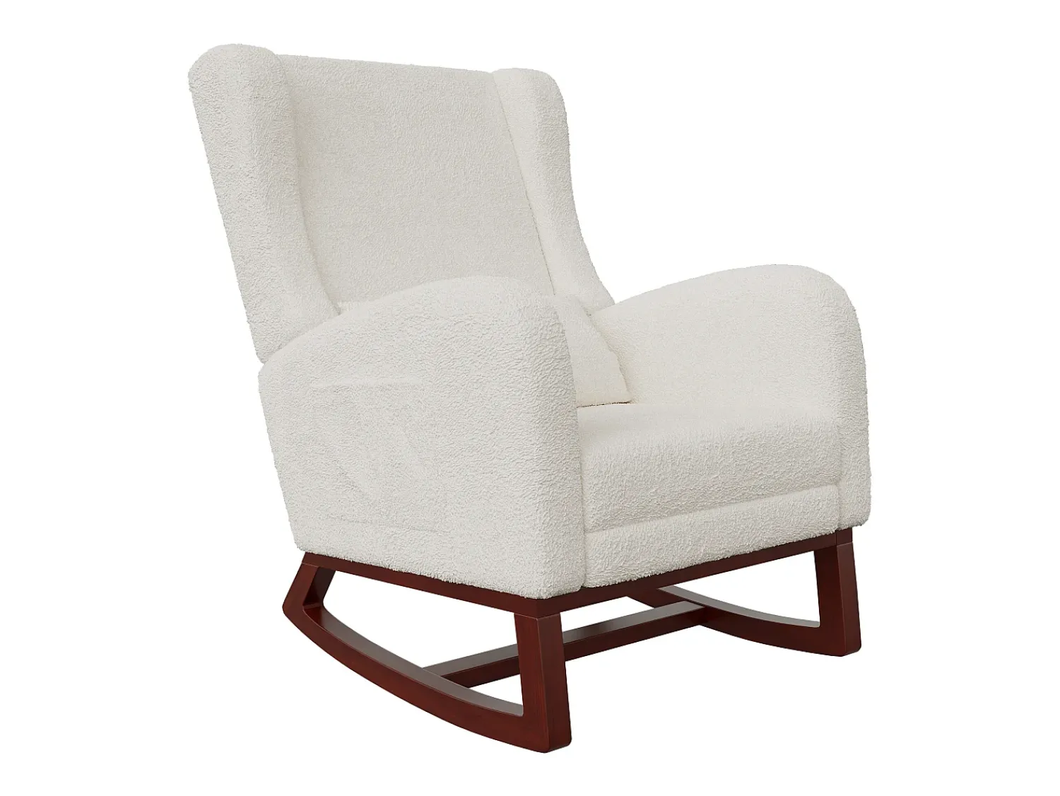Outlet Cadeira de balanço de madeira maciça com apoio de pernas retrátil e encosto alto - Cadeira de balanço para sala de estar e quarto - Até 150 kg - Bege