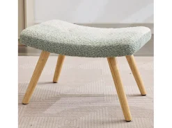 Merax Cadeira de balanço de tecido bouclé com apoio para os pés e para a cabeça - 65,5 x 83 x 95 cm - Multicolorido^ Poltrona