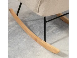 Poltrona|Hauss Spole Cadeira de balanço de veludo bouclé , cadeira de balanço com braços Bege