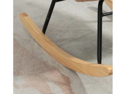 Sale Hauss Spole Cadeira de balanço de veludo bouclé marrom, cadeira de balanço com braços Castanho