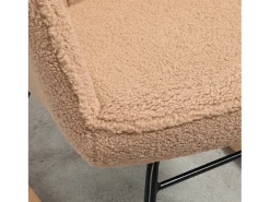 Sale Hauss Spole Cadeira de balanço de veludo bouclé marrom, cadeira de balanço com braços Castanho