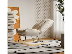 Sale Cadeira de balanço estofada - com encosto ajustável, para sala de estar - quarto Branco