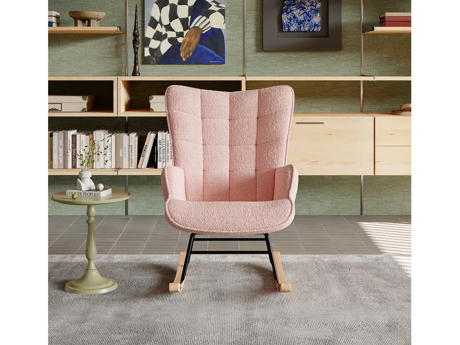 Sale Cadeira de balanço para adultos - Cadeira de balanço ergonômica para áreas externas - para sala de estar - Rosa