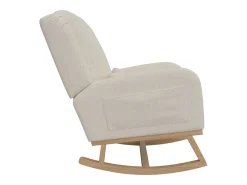 Poltrona* Cadeira de balanço, poltrona relaxante com braços, tecido de linho, Bege