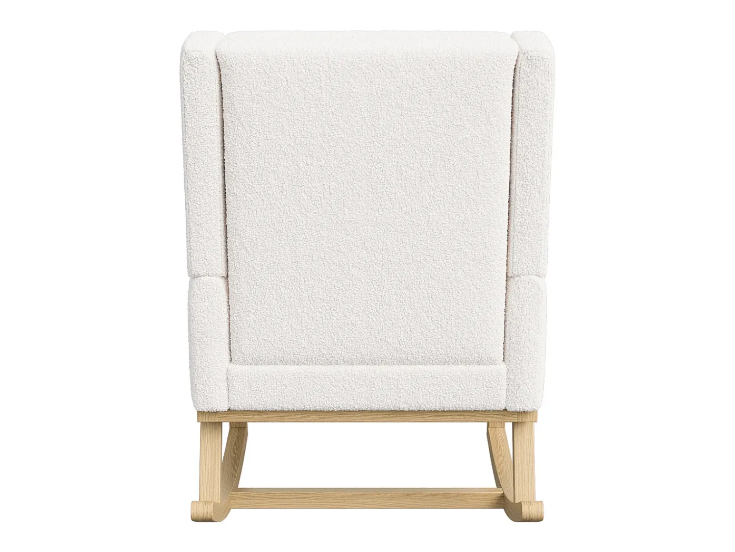 Poltrona| Cadeira de balanço, poltrona de balanço relaxante em tecido com encosto alto, sherpa, branca. Branco