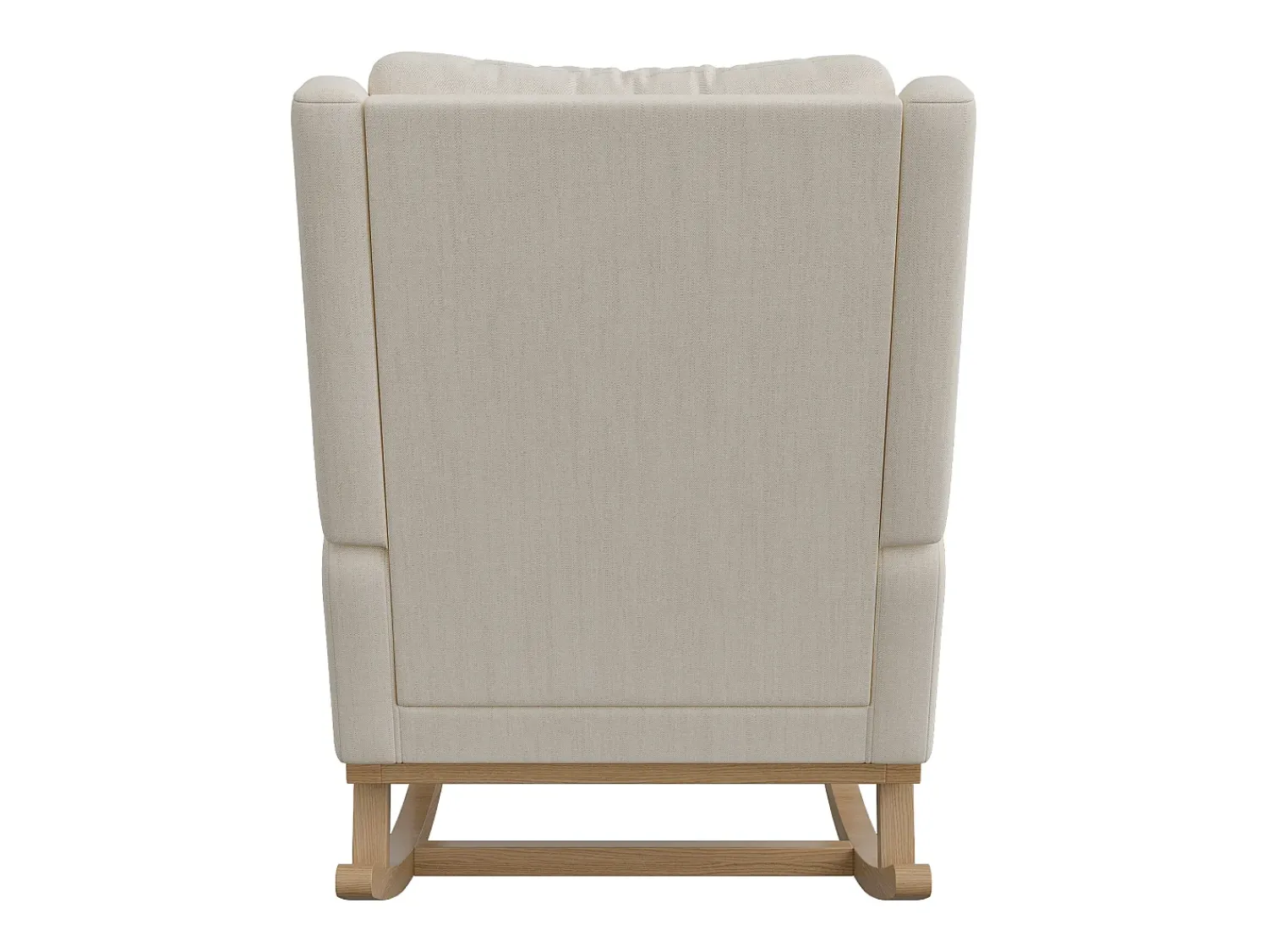 Poltrona| Cadeira de balanço, poltrona com almofada acolchoada, bolso lateral e apoios de braço, linho, Bege