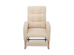 Merax Cadeira de balanço Teddy Velvet com apoio para os pés e braços - 132 x 50 x 99 cm - Estrutura de madeira maciça -^ Poltrona