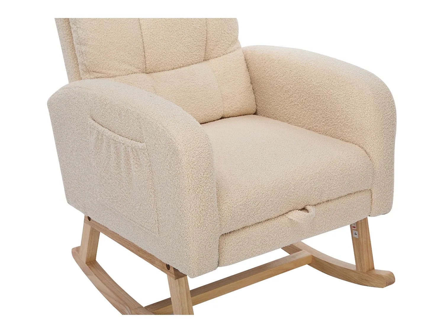 Merax Cadeira de balanço Teddy Velvet com apoio para os pés e braços - 132 x 50 x 99 cm - Estrutura de madeira maciça -^ Poltrona
