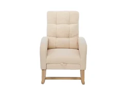 Poltrona|ModernLuxe Cadeira de balanço 132x50x99 cm - Estrutura em madeira maciça - Veludo - Bege