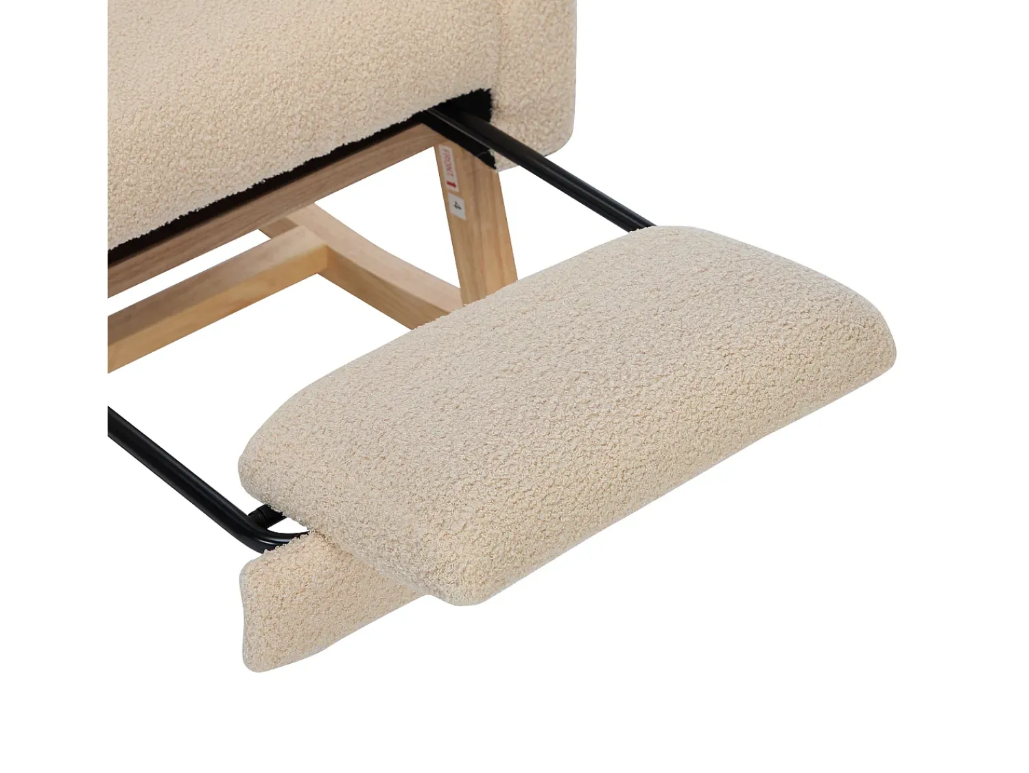 Poltrona|ModernLuxe Cadeira de balanço 132x50x99 cm - Estrutura em madeira maciça - Veludo - Bege