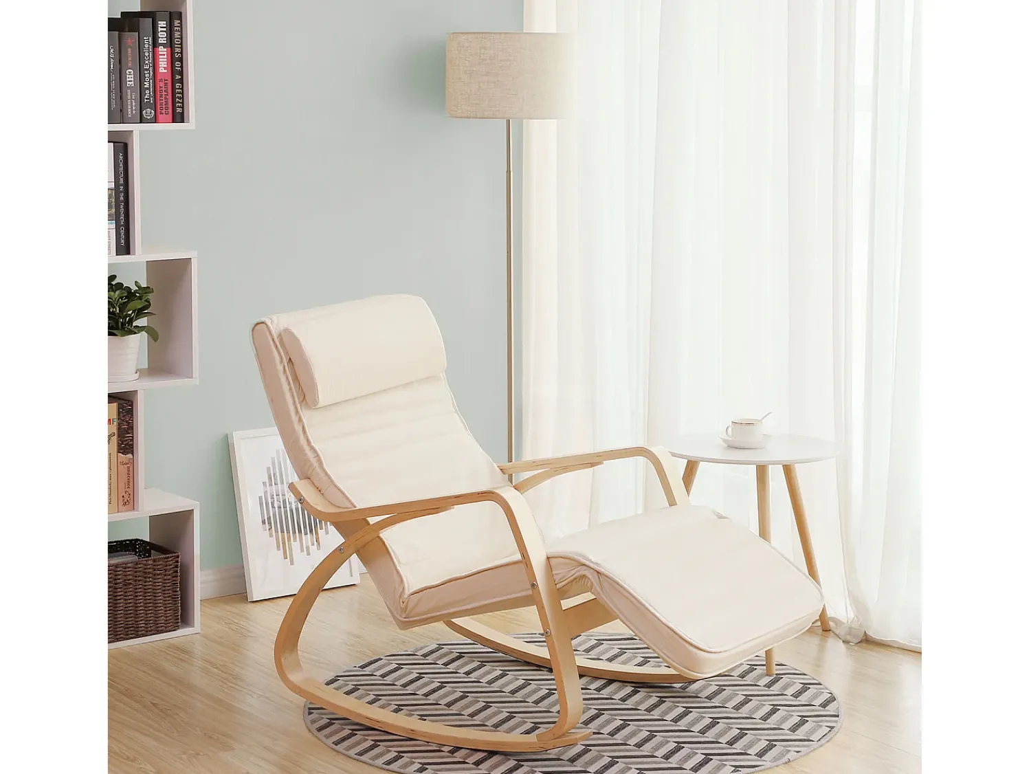 Poltrona* Cadeira de Balanço 121,5x67x84 cm Bege