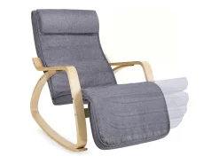 Poltrona| Cadeira de Balanço 121,5x67x84 cm Cinza Cinzento