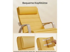 Cadeira de Balanço 121.5x67x84 cm Madeira Curvada Pastel^ Poltrona