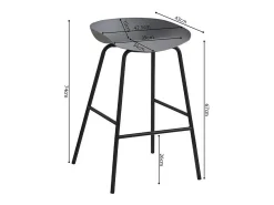 Hot Meublorama Cadeira de balcão design cinza. Coleção SIRA Cinzento