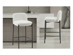 Banco|Meublorama Cadeira de balcão ELISE na cor branca, dimensões A91 x L44 x P42 cm, ideal para um balcão moderno. Branco