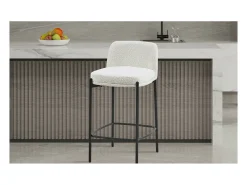 Banco|Meublorama Cadeira de balcão ELISE na cor branca, dimensões A91 x L44 x P42 cm, ideal para um balcão moderno. Branco
