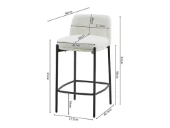 Banco|Meublorama Cadeira de balcão ELISE na cor branca, dimensões A91 x L44 x P42 cm, ideal para um balcão moderno. Branco