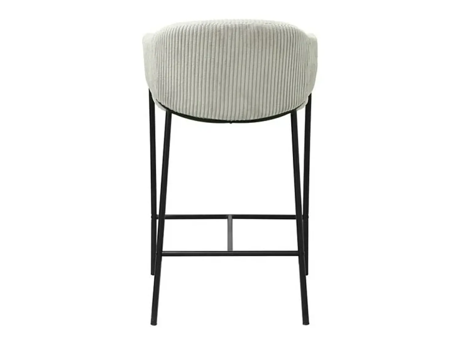 Banco|Meublorama Cadeira de balcão IMANY – Veludo cotelê cinza claro – Com braços – Pés de metal preto – Estilo design/industrial Cinzento claro