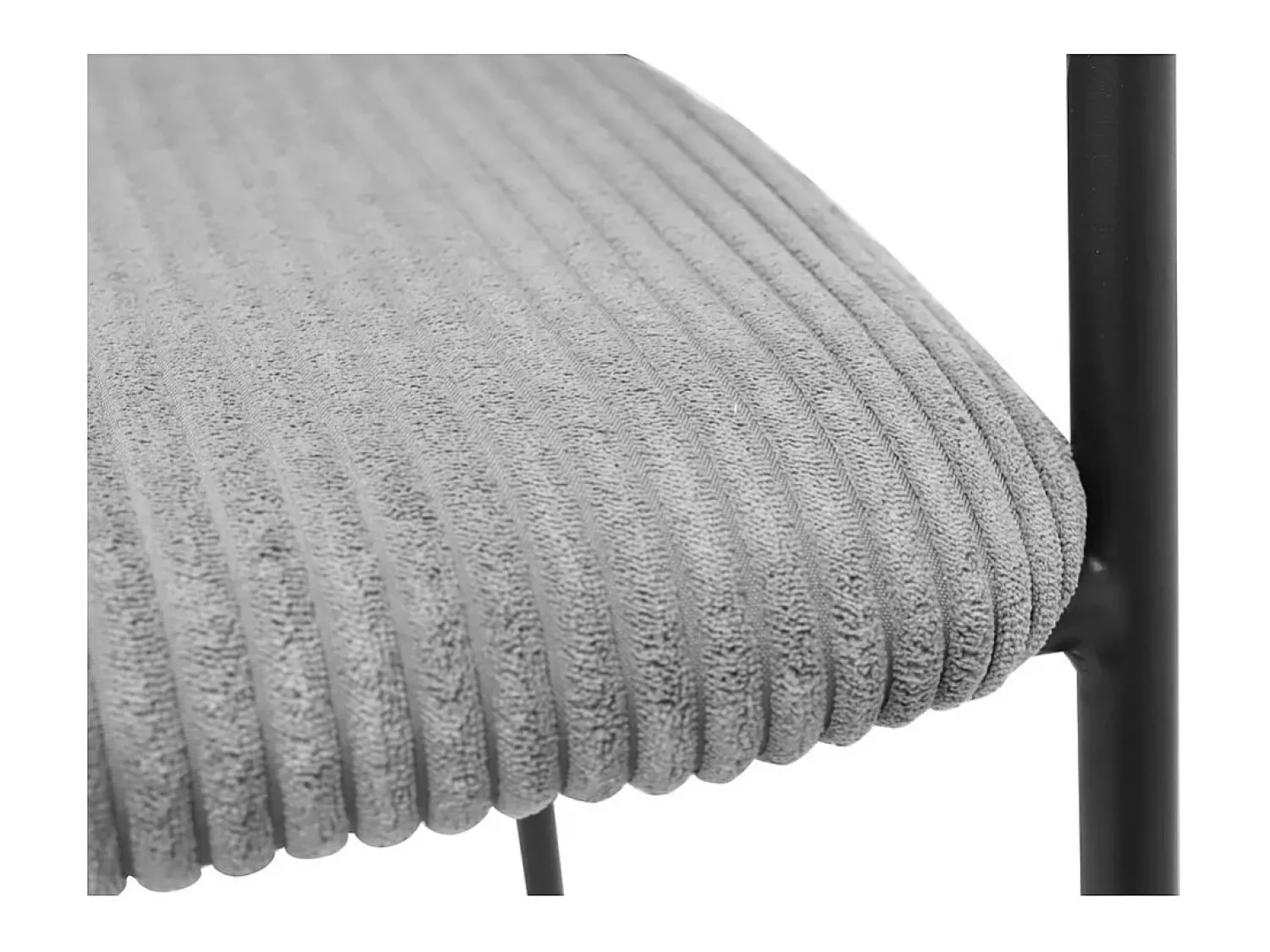 Banco|Meublorama Cadeira de balcão IMANY – Veludo cotelê cinza escuro – Com braços – Pés em metal preto – Estilo design/industrial Cinza antracite